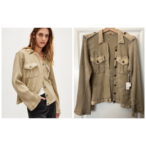 Free People Logan Jacket Green Tea Leaves XS NWT - Picture 4 of 10